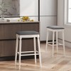 Tangkula 29" Bar Stool Set of 2 w/ Padded Seat Cushions Rubber Wood Legs Upholstered - 4 of 4