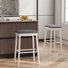 Tangkula 29" Bar Stool Set of 2 w/ Padded Seat Cushions Rubber Wood Legs Upholstered - image 4 of 4