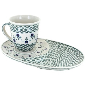 Blue Rose Polish Pottery P006 Manufaktura Breakfast Plate & Breakfast Mug Set - 1 of 2