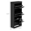 NicBex Shoe Cabinet with 3-Flip Drawers and Metal Handles Narrow Hidden Shoe Rack Organizer for Entryway,Hallway - 3 of 4
