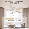 TALOYA T5 52 in. White Indoor Smart Ceiling Fan with Dimmable LED Light Compatible with Google Home Alexa App Control - 2 of 4