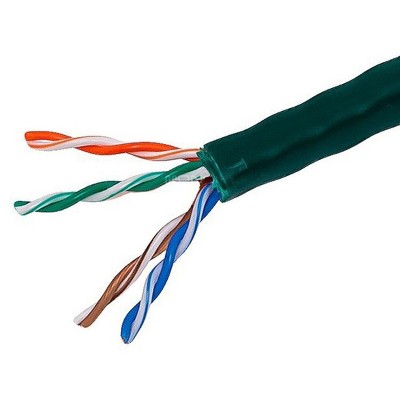 Monoprice Cat5e Ethernet Bulk Cable - 1000 Feet - Green | Network Internet Cord - Solid, 350Mhz, CMR, Riser Rated, Pure Bare Copper Wire, 24AWG, No