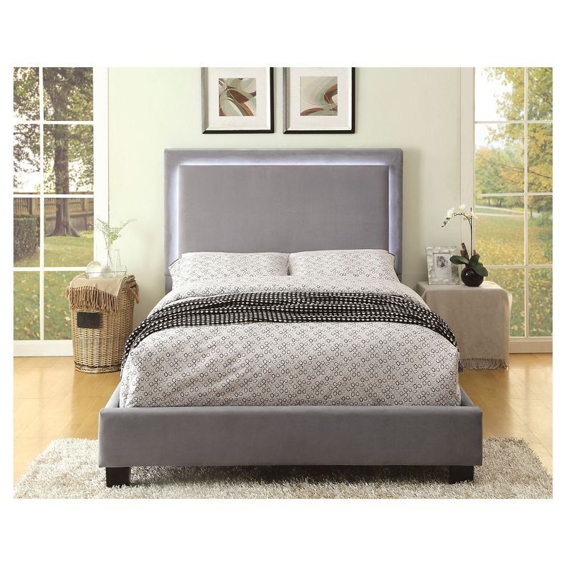 Shanelle Modern Fabric Platform Bed with Led Trim - miBasics, 4 of 7