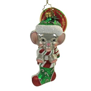 Christopher Radko 5.5 Inch A Little Stampede Christmas Tree Ornament , Ornament Elephant Baby's 1St (1PC) - 1 of 3