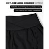 FIONECA Women's Workout Shorts Athletic Running Shorts Crossover High Waisted Gym Shorts with Zipper Pockets - 3 of 4