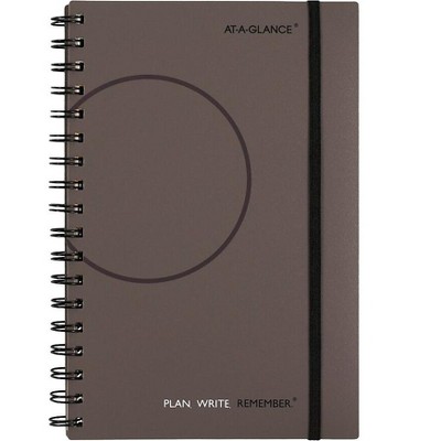 AT-A-GLANCE 2022 5.5" x 9" Refurbished Planning Notebook Plan. Write. Remember. Gray 70-6210-30-22