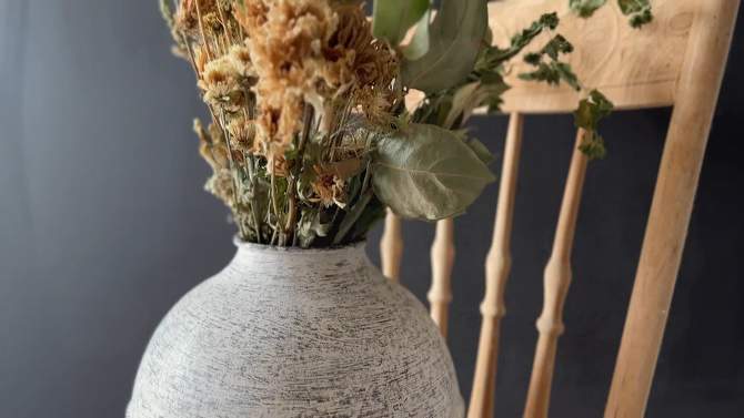 Braided Stripe Urn Vase White Metal by Foreside Home & Garden, 2 of 8, play video