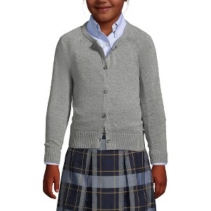 Lands' End School Uniform Kids Cotton Modal Cardigan Sweater - 1 of 3