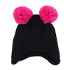 CTM Girl's 3-6 Winter Ribbed Knit Aviator Hat and Glove 2-Piece Set - 2 of 3