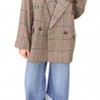 Women's Relaxed Plaid Blazer Jacket - SHE + SKY - 2 of 4