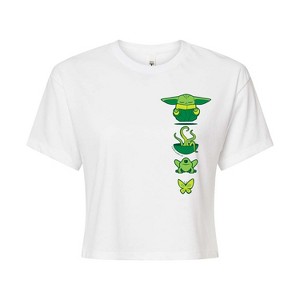 Women's - Star Wars - The Mandalorian Grogu Icons Cropped Graphic T-Shirt - 1 of 4