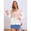Jess by Meiko Women's Oversized Pom Pom Zipper Hoodie - 2 of 4