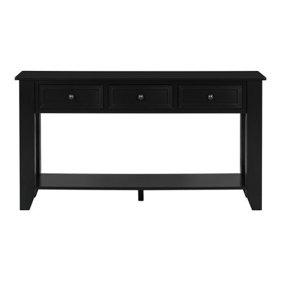 Luxystar Console Table with Three Drawers and Shelf Storage Sideboard, Black