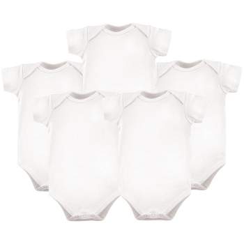 Hudson Baby Cotton Bodysuits 5pk, White