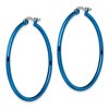 Chisel Stainless Steel Polished Blue IP-plated 42mm Diameter 2mm Hoop Earrings - 4 of 4