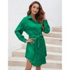 Womens Shirt Dress Long Sleeve Button Down Belted Dresses for Women - 4 of 4