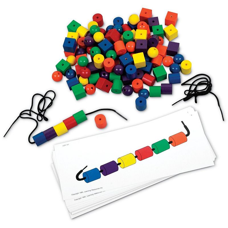 Learning Resources Beads and Pattern Card Set, 130 Piece Set, Ages 3+, 1 of 6