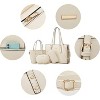 4Pcs Women Fashion Synthetic Leather Handbags Tote Bag Shoulder Bag Top Handle Satchel Purse Set - 3 of 4