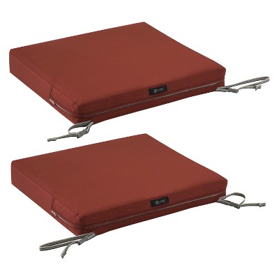 Ravenna Spice Water-Resistant Outdoor Chair Cushion 21"x19"