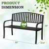 Huxxion 50" Outdoor Garden Bench, Iron Metal Frame Patio Bench with Backrest Armrests, Weatherproof Anti-Rust Outdoor Bench - 4 of 4