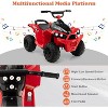 Costway 12V Ride On ATV Battery Powered Electric Vehicle for Kids with Tread Tires Forward/Backward Horn Music Lights High/Low Speed - 3 of 4