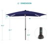 Sonkuki 6×9FT LED Rectangular Patio Umbrella w/Solar Lights, Push Button Tilt and Crank Handle - 3 of 4