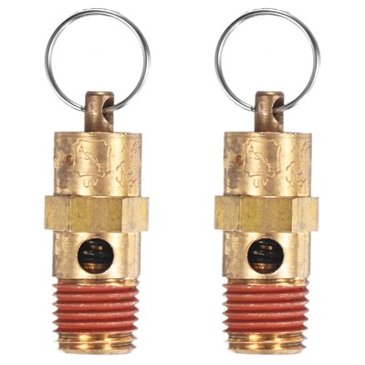 Unique Bargains Brass Durable Automatic One-Way Air Compressor Accessories 2 Pcs