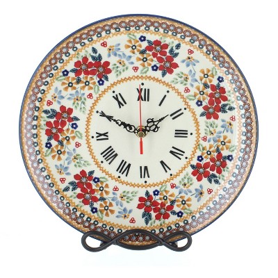 Blue Rose Polish Pottery Z144 Manufaktura Clock