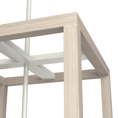 Brushed Nickel and Bleached Wood 15" LED Pendant Light