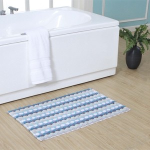 Home Weavers Orion Collection 100% Cotton Bathroom Rug, Non Slip Bath Mat Water Absorbent Soft Shaggy Mat Machine Washable - 1 of 4