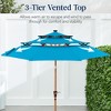 Best Choice Products Woodgrain Pattern 10ft 3-Tier Solar Patio Umbrella w/ 24 LED Lights, Tilt - 4 of 4