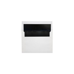 LUX A7 Foil Lined Invitation Envelopes 5 1/4x7 1/4  White w/Black Lining FLWH4880-02-50 - 1 of 1