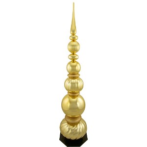 Northlight Shiny Ball Finial Tower Commercial Christmas Decoration - 4.5' - Gold - 1 of 4