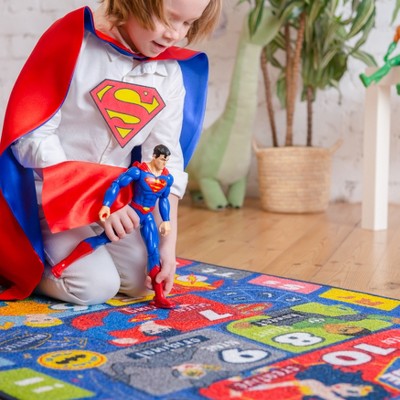 Justice League Kids Hopscotch Educational Rug, 2'7" x 6'0"