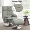 Top Grain Leather Accent Chair with Swivel & Ottoman, Finish and Pocket Coil Seat - 4 of 4