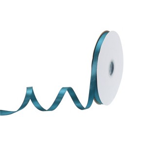 Unique Bargains Polyester Soft Decorative Cake Box Gift Wrapping Ribbon 3/8" x 50 Yard Dark Green - 1 of 4