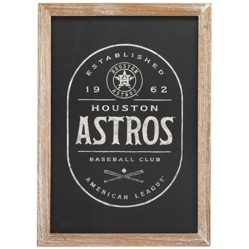 Mlb Houston Astros Baseball Framed Wood Sign Panel : Target