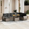 vidaXL Garden Sofa Set Grey Poly Rattan Large Adjustable Armrests - 2 of 4