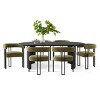 7-Pcs Dining Set for 6 Upholstered Chenille Chairs with 79" Oval Dining Table Modern Design for Dining Room,Kitchen Decor-Tanpinhause - 2 of 4