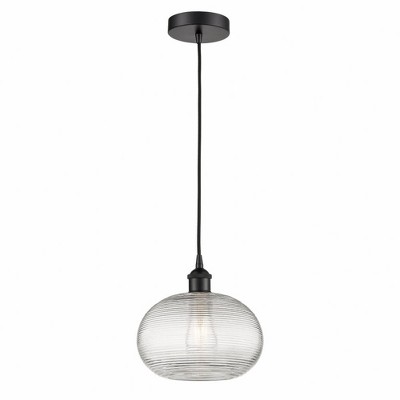 Ithaca - 1 Light Cord Hung Mini Pendant In Industrial Style-9.5 Inches Tall and 10 Inches Wide
