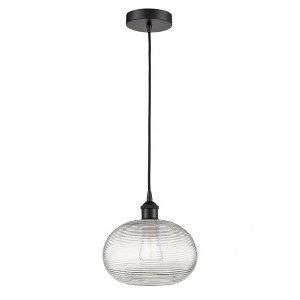 Ithaca - 1 Light Cord Hung Mini Pendant In Industrial Style-9.5 Inches Tall and 10 Inches Wide - 1 of 1