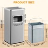 8 Gallon Trash Can, Outdoor Waste Container Square, Stainless Steel Ashtray Metal Can with Removable Inner Bucket - 2 of 4