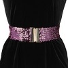 INSPIRE CHIC Women's Wide Waist Belts Interlock Buckles Sequins Decor Stretchy Belts 2PCS - 4 of 4