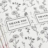 Wrapables 1.56" x 9.88" Rectangular Thank You Sealing Labels (100pcs), Black & White Floral - 4 of 4