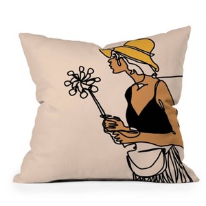 Deny Designs Alilscribble Flower Girl Square Indoor Throw Pillow - 1 of 4
