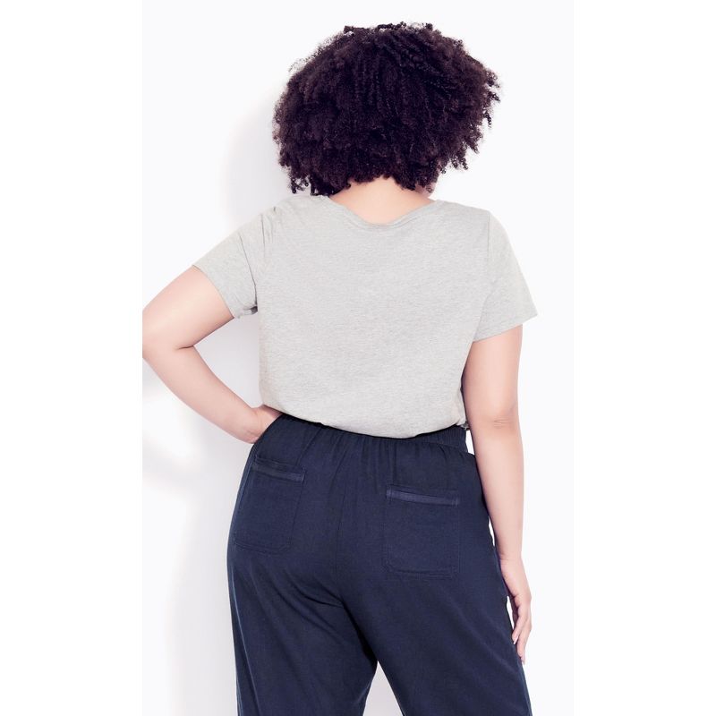 Women's Plus Size Linen Blend Trouser - navy | AVENUE, 4 of 7