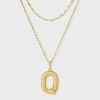 14K Gold Dipped Cubic Zirconia Duo Initial Multi-Strand Necklace - A New Day™ Gold - 2 of 4