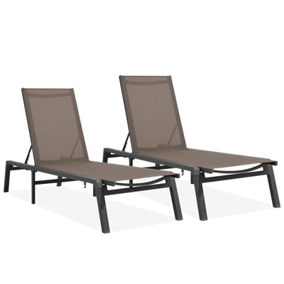 Hyleory Adjustable Aluminum Folding Chaise Lounge - Locking Legs for Secure Relaxation