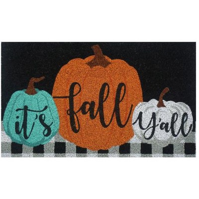 Briarwood Lane Black And White Pumpkin Fall Natural Fiber Coir Doormat  Autumn Welcome 30 X 18 : Target