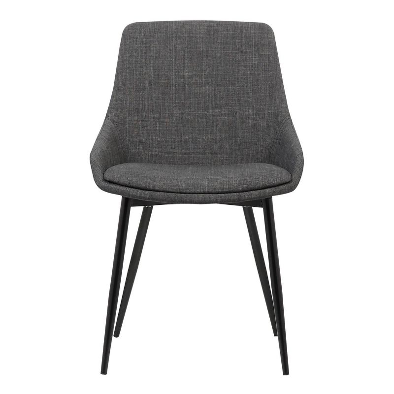 Mia Contemporary Fabric Dining Chair Charcoal - Armen Living, 3 of 7